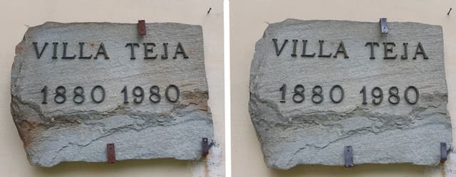 Pulizia laser su pietra — prima e dopo